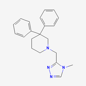 molecular formula C21H24N4 B5638262 1-[(4-methyl-4H-1,2,4-triazol-3-yl)methyl]-3,3-diphenylpiperidine 