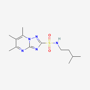 molecular formula C13H21N5O2S B5638265 5,6,7-trimethyl-N-(3-methylbutyl)[1,2,4]triazolo[1,5-a]pyrimidine-2-sulfonamide 