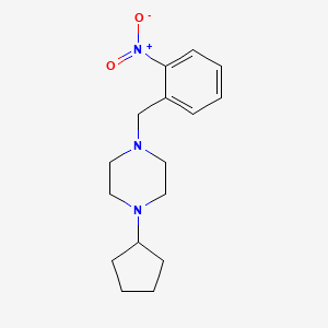 molecular formula C16H23N3O2 B5638280 1-cyclopentyl-4-(2-nitrobenzyl)piperazine 