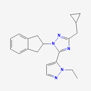 molecular formula C20H23N5 B5638285 3-(cyclopropylmethyl)-1-(2,3-dihydro-1H-inden-2-yl)-5-(1-ethyl-1H-pyrazol-5-yl)-1H-1,2,4-triazole 