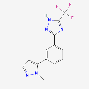 molecular formula C13H10F3N5 B5638289 3-[3-(1-methyl-1H-pyrazol-5-yl)phenyl]-5-(trifluoromethyl)-1H-1,2,4-triazole 