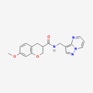 molecular formula C18H18N4O3 B5638290 7-methoxy-N-(pyrazolo[1,5-a]pyrimidin-3-ylmethyl)chromane-3-carboxamide 