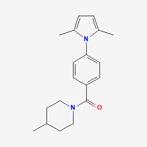 molecular formula C19H24N2O B5638303 1-[4-(2,5-dimethyl-1H-pyrrol-1-yl)benzoyl]-4-methylpiperidine 