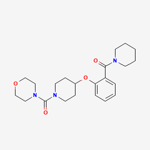 molecular formula C22H31N3O4 B5638308 4-({4-[2-(piperidin-1-ylcarbonyl)phenoxy]piperidin-1-yl}carbonyl)morpholine 