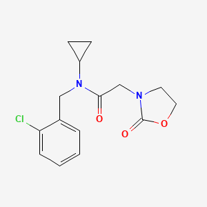 molecular formula C15H17ClN2O3 B5638337 N-(2-chlorobenzyl)-N-cyclopropyl-2-(2-oxo-1,3-oxazolidin-3-yl)acetamide 
