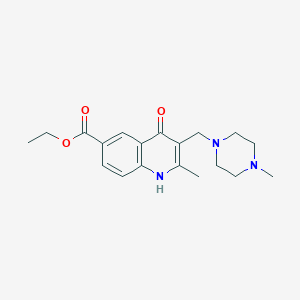 molecular formula C19H25N3O3 B5638352 ethyl 4-hydroxy-2-methyl-3-[(4-methyl-1-piperazinyl)methyl]-6-quinolinecarboxylate 
