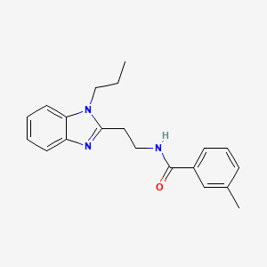 molecular formula C20H23N3O B5638377 3-methyl-N-[2-(1-propyl-1H-benzimidazol-2-yl)ethyl]benzamide 