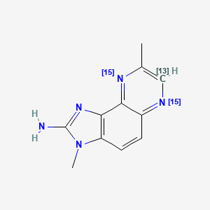 molecular formula C11H11N5 B563838 2-Amino-3,8-dimethylimidazo[4,5-f]quinoxaline-13C,15N2 CAS No. 1185023-44-2