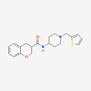 molecular formula C20H24N2O2S B5638393 N-[1-(2-thienylmethyl)piperidin-4-yl]chromane-3-carboxamide 