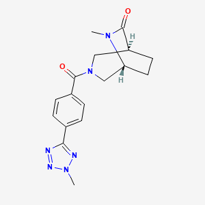 molecular formula C17H20N6O2 B5638400 (1S*,5R*)-6-methyl-3-[4-(2-methyl-2H-tetrazol-5-yl)benzoyl]-3,6-diazabicyclo[3.2.2]nonan-7-one 