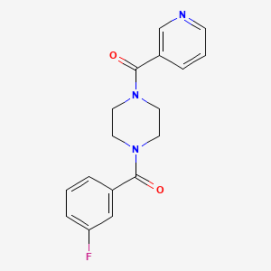 molecular formula C17H16FN3O2 B5638407 1-(3-fluorobenzoyl)-4-(3-pyridinylcarbonyl)piperazine 