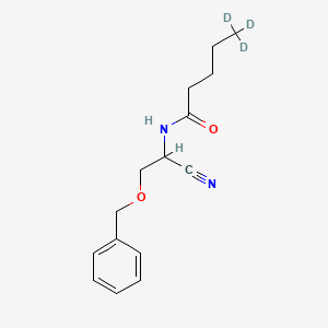 molecular formula C15H20N2O2 B563841 3-Benzyloxy-alpha-(N-butyryl-d3)-aminopropionitrile CAS No. 1216615-94-9