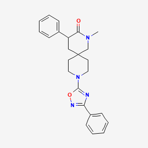 molecular formula C24H26N4O2 B5638415 2-methyl-4-phenyl-9-(3-phenyl-1,2,4-oxadiazol-5-yl)-2,9-diazaspiro[5.5]undecan-3-one 