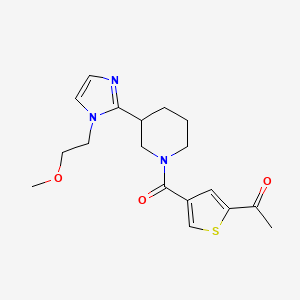 molecular formula C18H23N3O3S B5638420 1-[4-({3-[1-(2-methoxyethyl)-1H-imidazol-2-yl]piperidin-1-yl}carbonyl)-2-thienyl]ethanone 