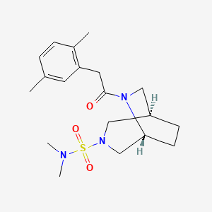 molecular formula C19H29N3O3S B5638436 (1R*,5R*)-6-[(2,5-dimethylphenyl)acetyl]-N,N-dimethyl-3,6-diazabicyclo[3.2.2]nonane-3-sulfonamide 