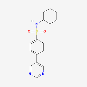 molecular formula C16H19N3O2S B5638470 N-cyclohexyl-4-pyrimidin-5-ylbenzenesulfonamide 
