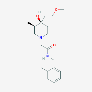 molecular formula C19H30N2O3 B5638483 2-[(3R*,4R*)-4-hydroxy-4-(2-methoxyethyl)-3-methyl-1-piperidinyl]-N-(2-methylbenzyl)acetamide 