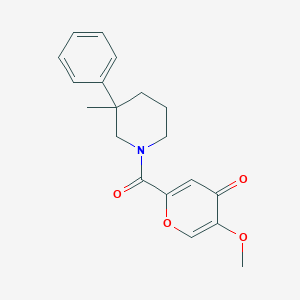 molecular formula C19H21NO4 B5638495 5-methoxy-2-[(3-methyl-3-phenylpiperidin-1-yl)carbonyl]-4H-pyran-4-one 