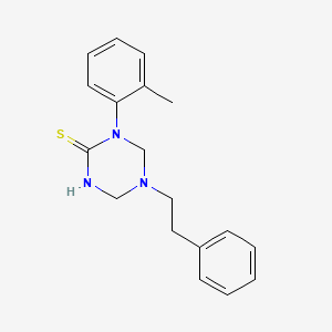 molecular formula C18H21N3S B5638524 1-(2-methylphenyl)-5-(2-phenylethyl)-1,3,5-triazinane-2-thione 