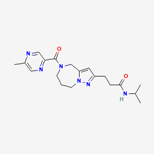 molecular formula C19H26N6O2 B5638532 N-isopropyl-3-{5-[(5-methyl-2-pyrazinyl)carbonyl]-5,6,7,8-tetrahydro-4H-pyrazolo[1,5-a][1,4]diazepin-2-yl}propanamide 