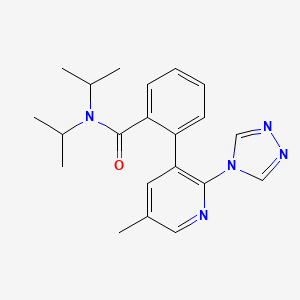 molecular formula C21H25N5O B5638539 N,N-diisopropyl-2-[5-methyl-2-(4H-1,2,4-triazol-4-yl)pyridin-3-yl]benzamide 