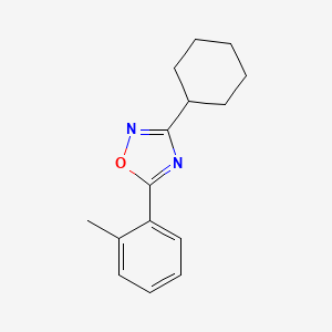 molecular formula C15H18N2O B5638548 3-cyclohexyl-5-(2-methylphenyl)-1,2,4-oxadiazole 