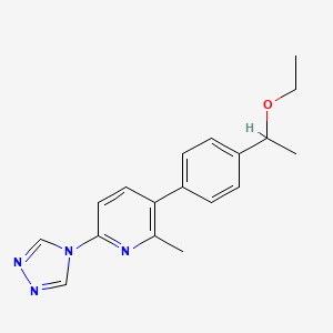 molecular formula C18H20N4O B5638554 3-[4-(1-ethoxyethyl)phenyl]-2-methyl-6-(4H-1,2,4-triazol-4-yl)pyridine 