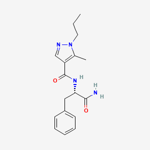 molecular formula C17H22N4O2 B5638567 N-[(5-methyl-1-propyl-1H-pyrazol-4-yl)carbonyl]-L-phenylalaninamide 