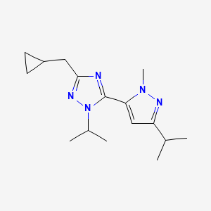 molecular formula C16H25N5 B5638583 3-(cyclopropylmethyl)-1-isopropyl-5-(3-isopropyl-1-methyl-1H-pyrazol-5-yl)-1H-1,2,4-triazole 