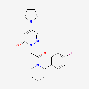 molecular formula C21H25FN4O2 B5638604 2-{2-[2-(4-fluorophenyl)piperidin-1-yl]-2-oxoethyl}-5-pyrrolidin-1-ylpyridazin-3(2H)-one 