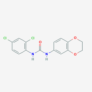 molecular formula C15H12Cl2N2O3 B5638616 N-(2,4-dichlorophenyl)-N'-(2,3-dihydro-1,4-benzodioxin-6-yl)urea 