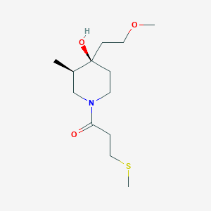 molecular formula C13H25NO3S B5638631 (3R*,4R*)-4-(2-methoxyethyl)-3-methyl-1-[3-(methylthio)propanoyl]-4-piperidinol 