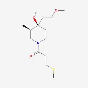 molecular formula C13H25NO3S B5638631 1-[(3R,4R)-4-hydroxy-4-(2-methoxyethyl)-3-methylpiperidin-1-yl]-3-methylsulfanylpropan-1-one 