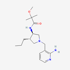 molecular formula C18H30N4O2 B5638653 N-{rel-(3R,4S)-1-[(2-amino-3-pyridinyl)methyl]-4-propyl-3-pyrrolidinyl}-2-methoxy-2-methylpropanamide dihydrochloride 