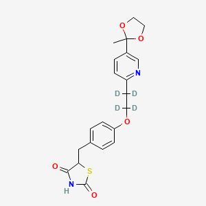B563868 5-[4-[2-[5-(2-Methyl-1,3-dioxolan-2-yl)-2-pyridinyl]ethoxy-d4]benzyl]-2,4-thiazolidinedione CAS No. 1189460-98-7