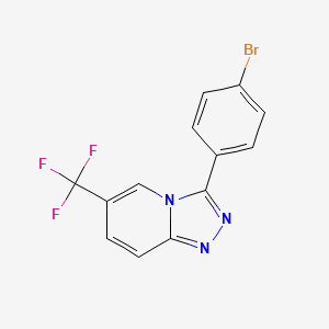 molecular formula C13H7BrF3N3 B5638680 3-(4-bromophenyl)-6-(trifluoromethyl)[1,2,4]triazolo[4,3-a]pyridine 