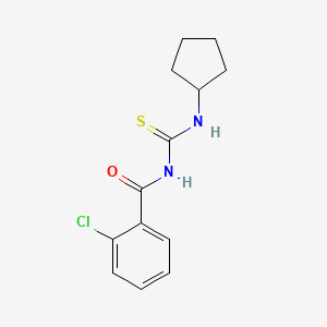 molecular formula C13H15ClN2OS B5638709 2-chloro-N-[(cyclopentylamino)carbonothioyl]benzamide CAS No. 301226-26-6