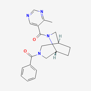 molecular formula C20H22N4O2 B5638712 (1S*,5R*)-3-benzoyl-6-[(4-methylpyrimidin-5-yl)carbonyl]-3,6-diazabicyclo[3.2.2]nonane 