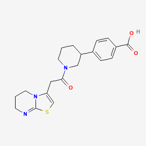 molecular formula C20H23N3O3S B5638732 4-[1-(6,7-dihydro-5H-[1,3]thiazolo[3,2-a]pyrimidin-3-ylacetyl)piperidin-3-yl]benzoic acid 