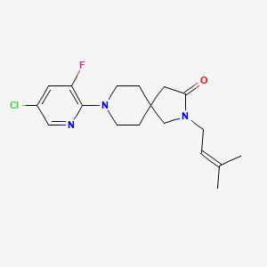 molecular formula C18H23ClFN3O B5638739 8-(5-chloro-3-fluoro-2-pyridinyl)-2-(3-methyl-2-buten-1-yl)-2,8-diazaspiro[4.5]decan-3-one 