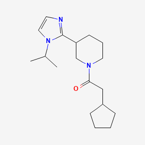molecular formula C18H29N3O B5638756 1-(cyclopentylacetyl)-3-(1-isopropyl-1H-imidazol-2-yl)piperidine 