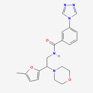 molecular formula C20H23N5O3 B5638767 N-[2-(5-methyl-2-furyl)-2-(4-morpholinyl)ethyl]-3-(4H-1,2,4-triazol-4-yl)benzamide 
