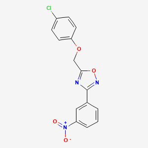 molecular formula C15H10ClN3O4 B5638788 5-[(4-chlorophenoxy)methyl]-3-(3-nitrophenyl)-1,2,4-oxadiazole 