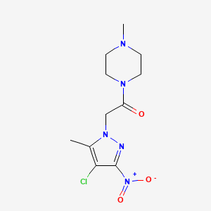 molecular formula C11H16ClN5O3 B5638804 1-[(4-chloro-5-methyl-3-nitro-1H-pyrazol-1-yl)acetyl]-4-methylpiperazine 