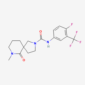 molecular formula C17H19F4N3O2 B5638816 N-[4-fluoro-3-(trifluoromethyl)phenyl]-7-methyl-6-oxo-2,7-diazaspiro[4.5]decane-2-carboxamide 