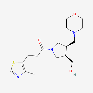 molecular formula C17H27N3O3S B5638863 [(3R*,4R*)-1-[3-(4-methyl-1,3-thiazol-5-yl)propanoyl]-4-(4-morpholinylmethyl)-3-pyrrolidinyl]methanol 