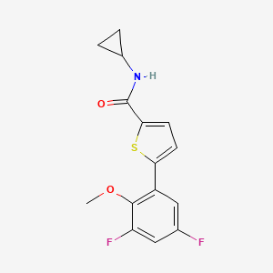 molecular formula C15H13F2NO2S B5638868 N-cyclopropyl-5-(3,5-difluoro-2-methoxyphenyl)thiophene-2-carboxamide 