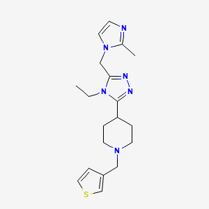 4-{4-ethyl-5-[(2-methyl-1H-imidazol-1-yl)methyl]-4H-1,2,4-triazol-3-yl}-1-(3-thienylmethyl)piperidine