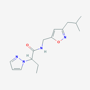 molecular formula C15H22N4O2 B5638894 N-[(3-isobutyl-5-isoxazolyl)methyl]-2-(1H-pyrazol-1-yl)butanamide 