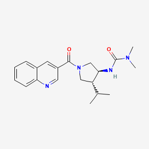molecular formula C20H26N4O2 B5638916 N'-[(3S*,4R*)-4-isopropyl-1-(3-quinolinylcarbonyl)-3-pyrrolidinyl]-N,N-dimethylurea 